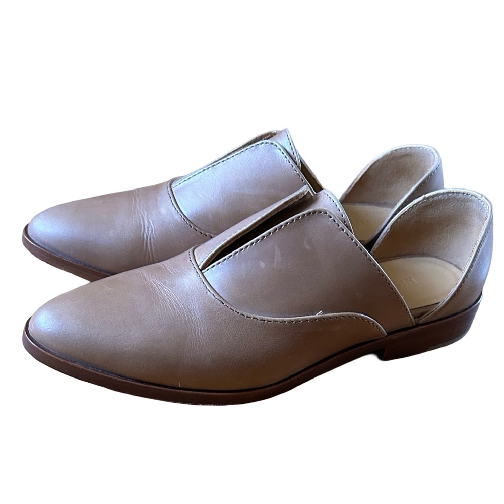 Nisolo Leather Smoking Flats Taupe Nude Beige Shoes Size 6 - Picture 7 of 14